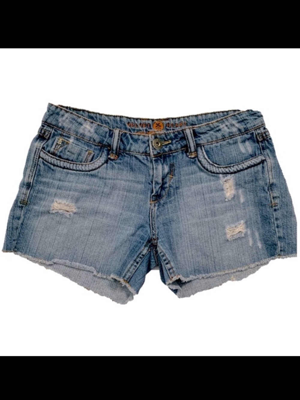 Velvet Heart Distressed Cutoff Denim Shorts